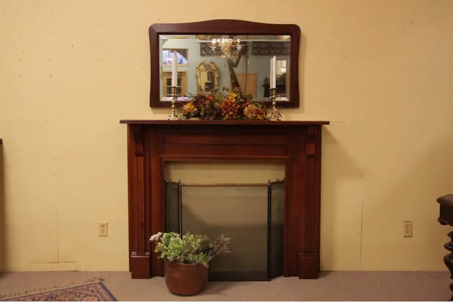 Photo of Victorian Eastlake Cherry Antique Fireplace Mantel