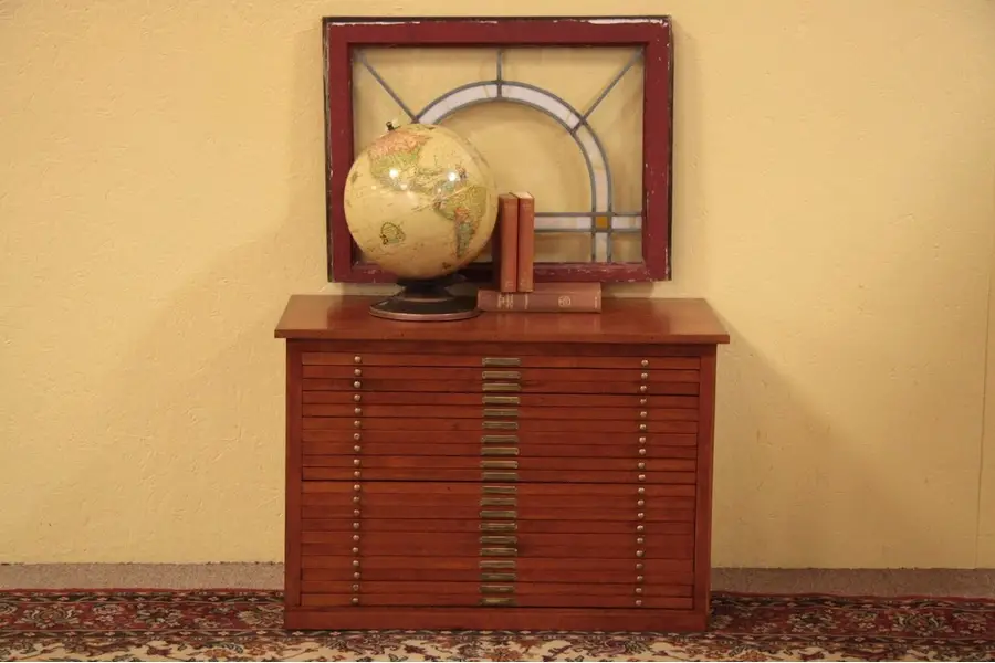 Photo of Cherry Map Chest, Drawing or Paper File, 20 Drawers