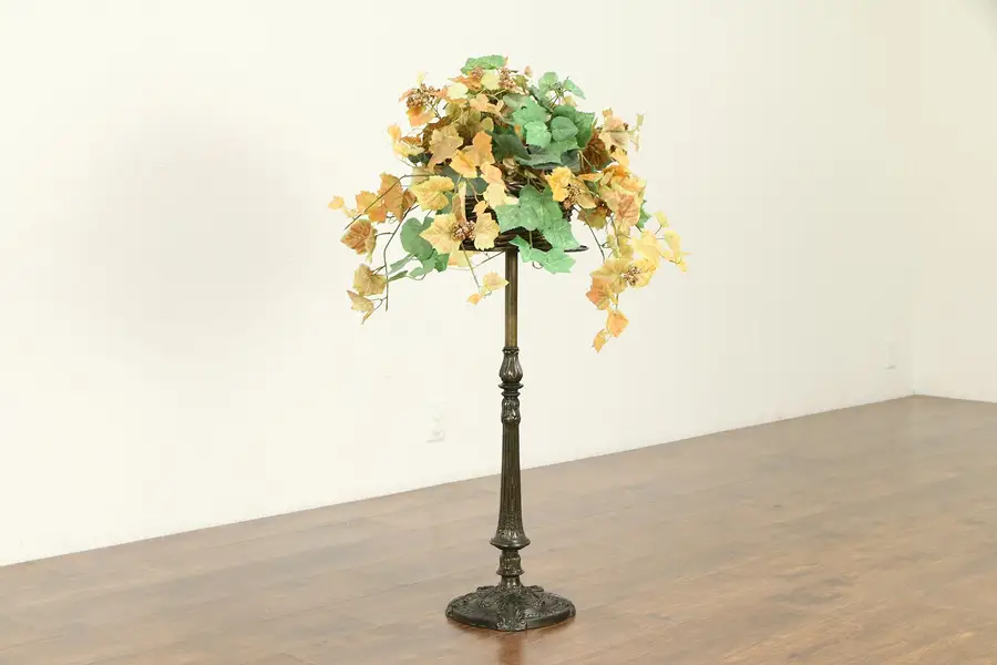 Photo of Bronze Antique Chairside Table, Plant, Sculpture Stand, Bradley & Hubbard