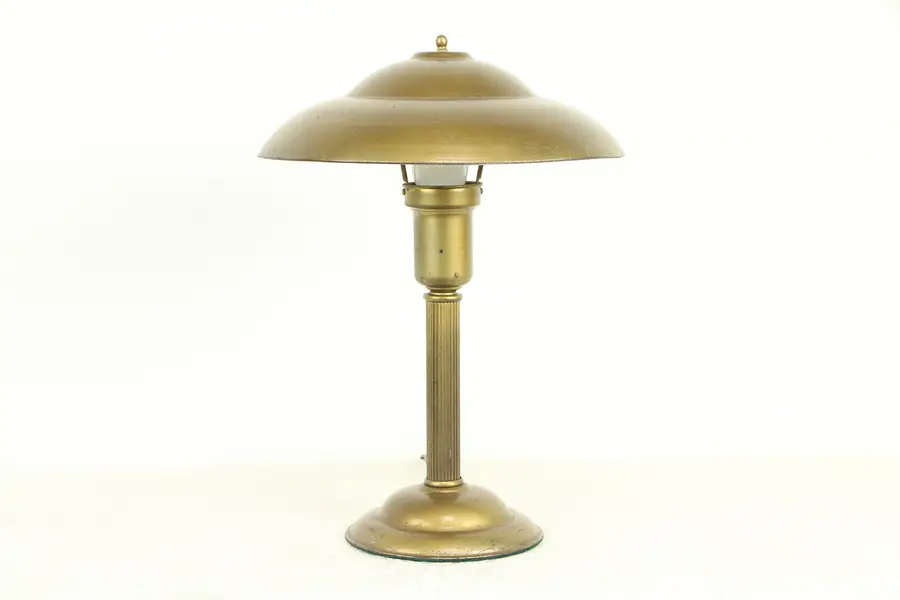 Photo of Art Deco 1930 Vintage Desk Lamp, Original Bronze Paint
