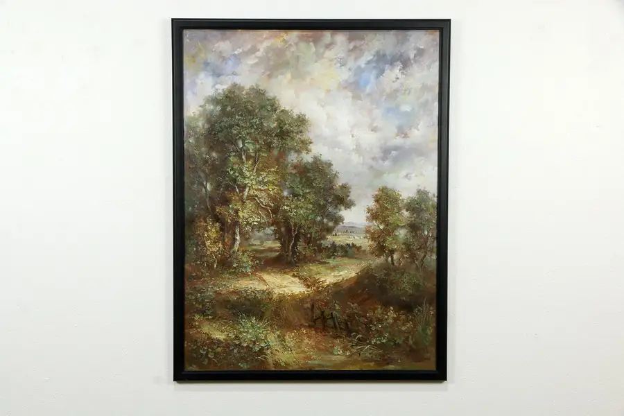 Photo of Clearing in the Forest, Vintage Original Oil Painting, Fairchild