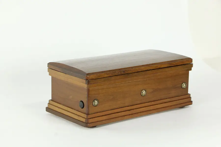 Photo of Walnut Casket Cigarette Dispenser, Funeral March Music Box