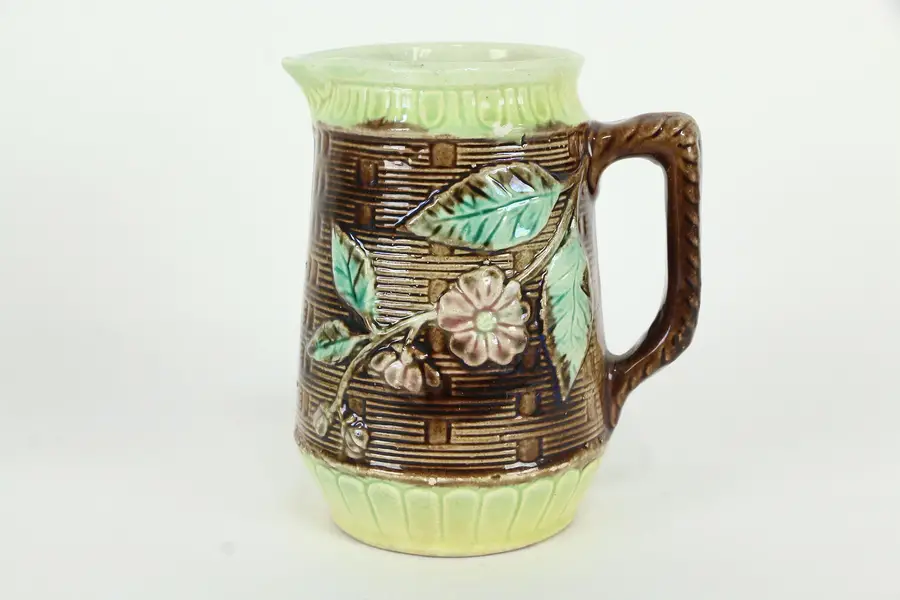 Photo of Victorian Antique Majolica Hand Painted Pitcher