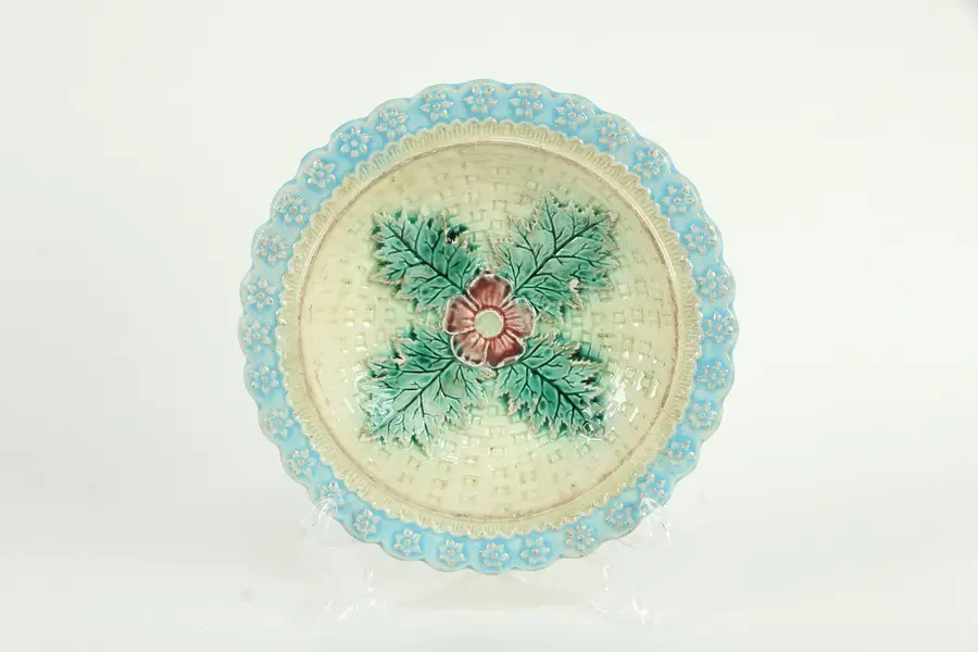 Photo of Victorian Majolica Hand Painted 5 3/4" Bowl, Chips