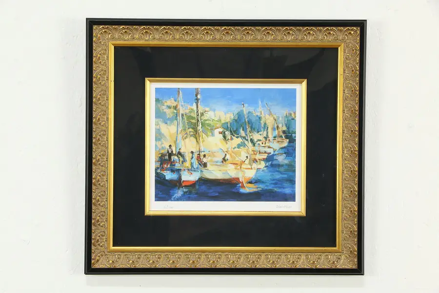 Photo of Les Felouques Mediterranean Sailboats Artist Print Christine Oberthur 19"