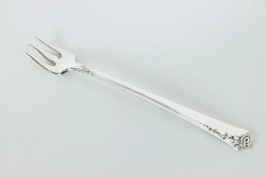 Photo of Sterling Silver Heirloom Damask Rose Lemon Fork 5.5"