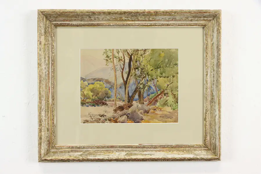 Photo of Big Tujunga Canyon Original Watercolor Painting Jessie Watson 1938 24"