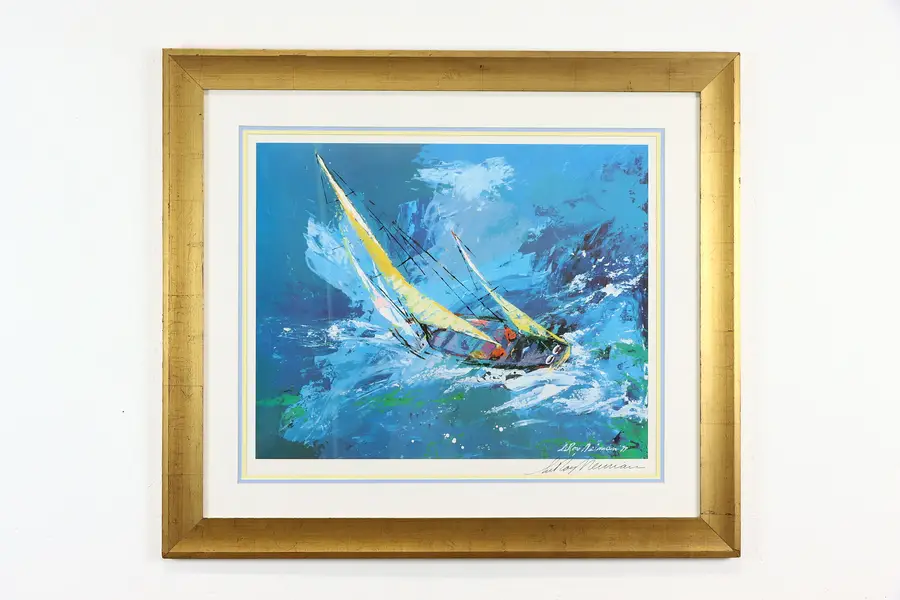 Photo of Sailing Signed Serigraph Print, Signed LeRoy Neiman 1977 36 1/2"