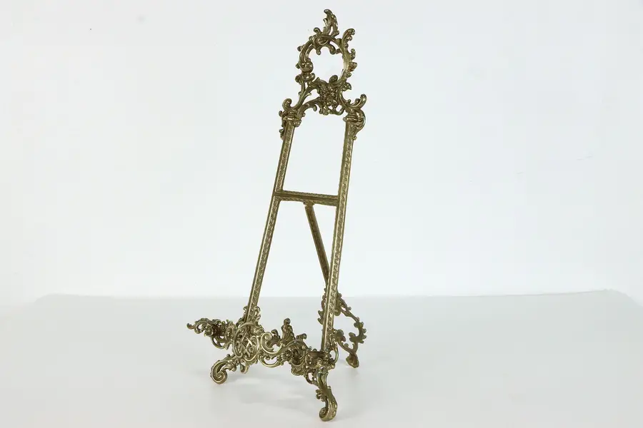 Photo of Rococo Design Cast Brass Vintage Artist Picture Easel