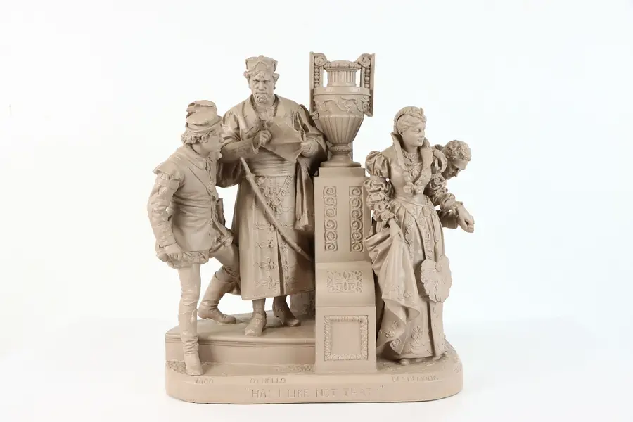Photo of Victorian Antique Sculpture Othello Ha! I Like Not That, John Rogers 1882