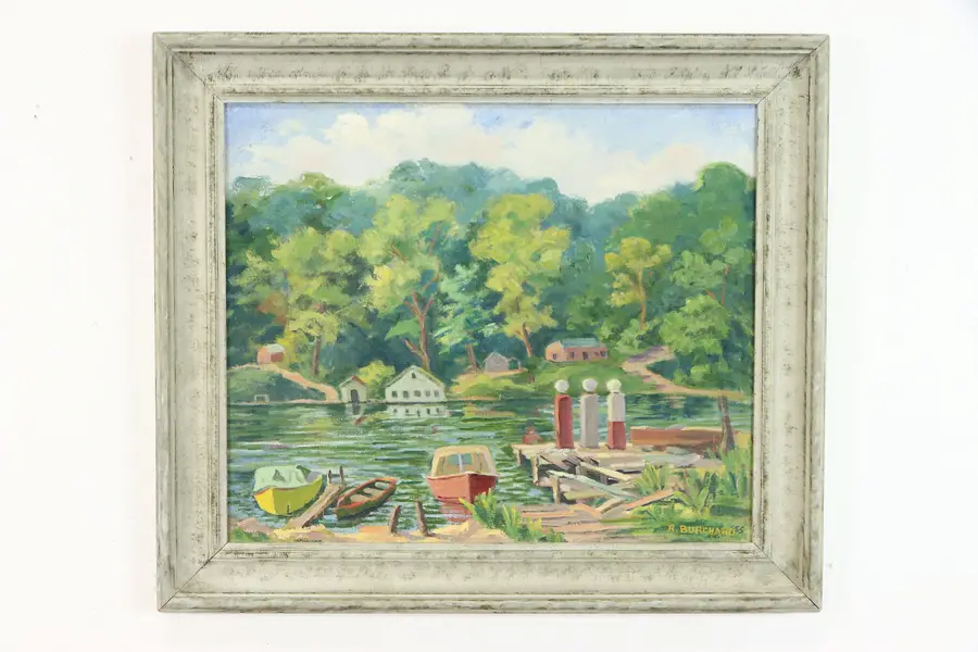 Photo of Teton Country Wyoming, Original Vintage Oil Painting, Burchard, 29.5"