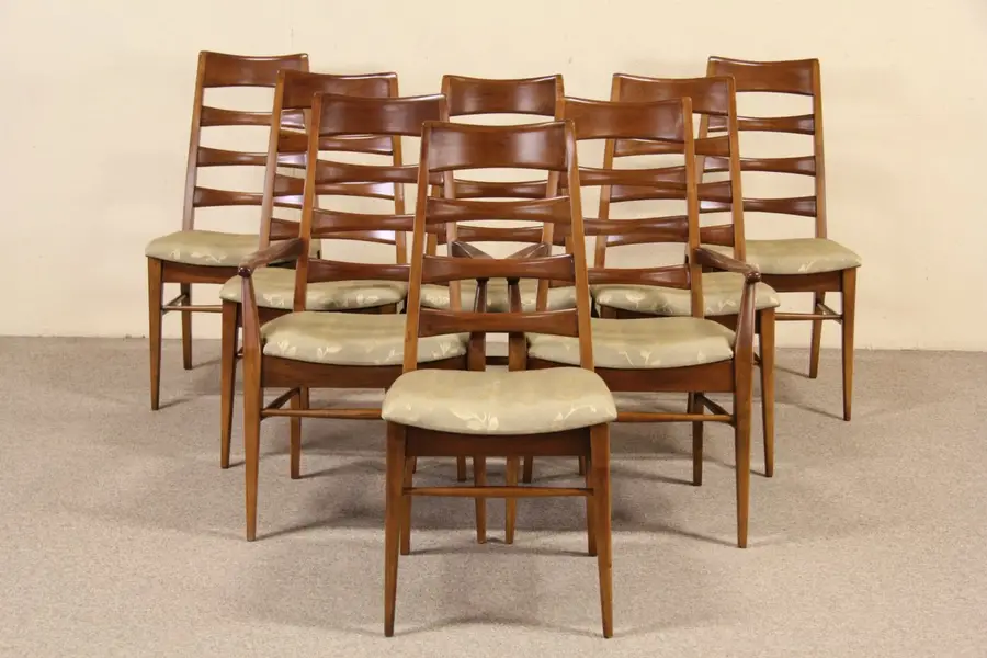 Photo of Heywood Wakefield Set of 8 Midcentury Modern 1960's Vintage Dining Chairs
