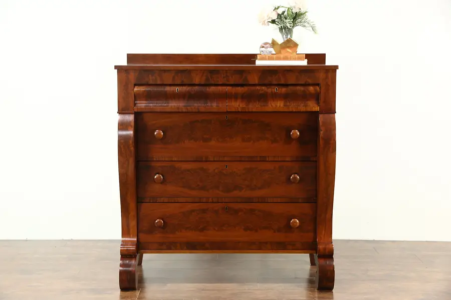 Photo of Empire 1830 Antique Chest or Dresser, Cherry & Mahogany