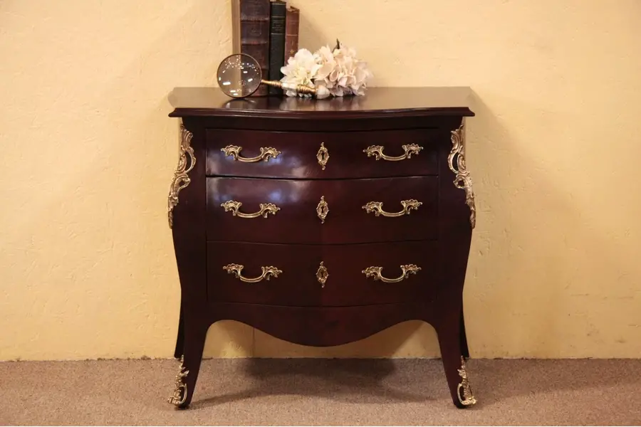 Photo of Bombe Chest of Drawers, Brass Mounts