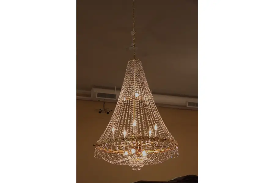 Photo of Chandelier with Hand Cut Strauss Austrian Prisms