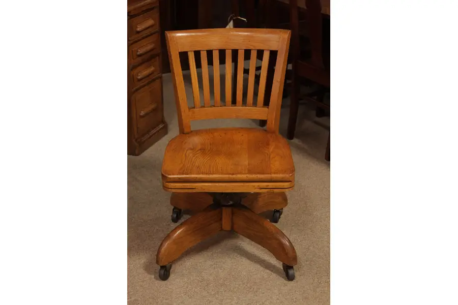 Photo of Oak Swivel Antique 1915 Desk Chair