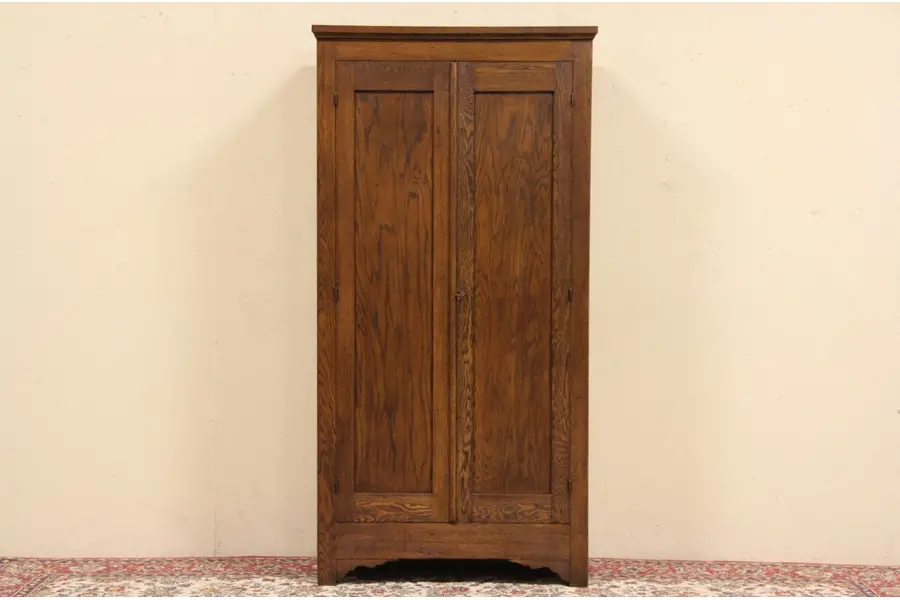 Photo of Country Oak 1900 Antique Pantry Cupboard or Cabinet
