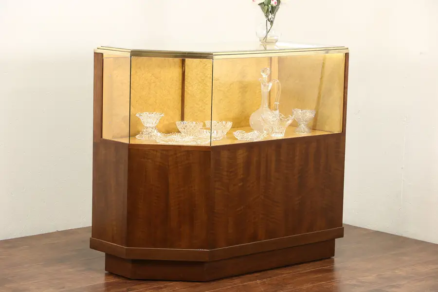 Photo of Midcentury Modern 1950's Vintage Jeweler Display Showcase, Neon Light, Signed