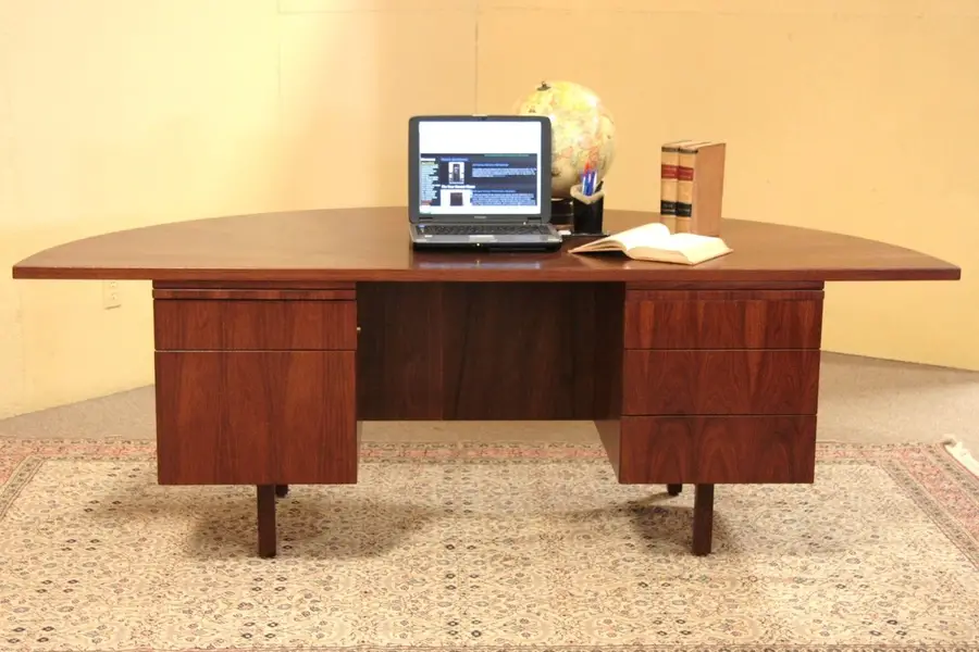Photo of Sunburst Danish Modern Executive Desk