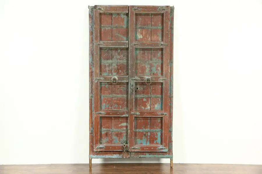 Photo of Dutch East Indies Java Antique 1900 Architectural Salvage Pair of Teak Doors