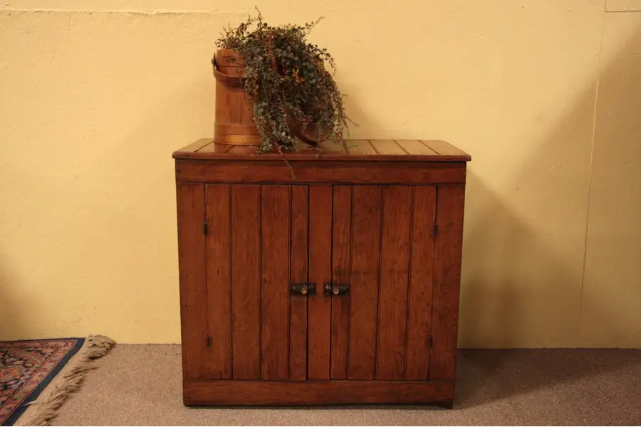 Photo of Primitive Country Pine Wainscoting Cabinet