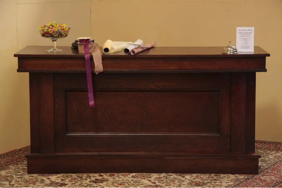 Photo of Quartersawn Oak Antique 6' Store Counter or Island