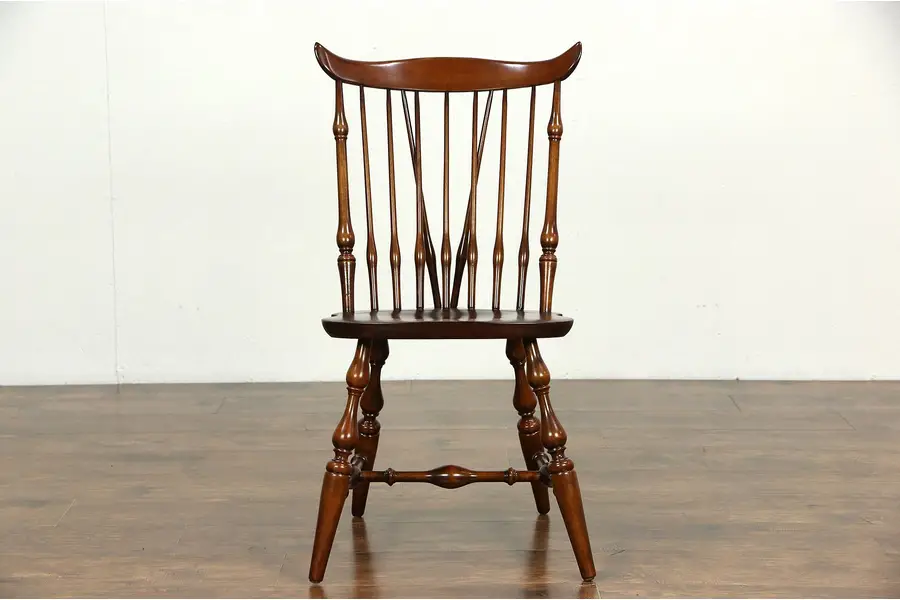 Photo of Nichols & Stone Signed 1982 Vintage Windsor Dining or Desk Chair