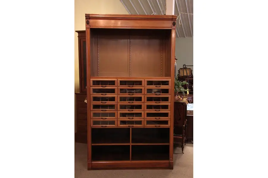 Photo of Closet Cabinet from Clothing Store, 18 Glass Drawers