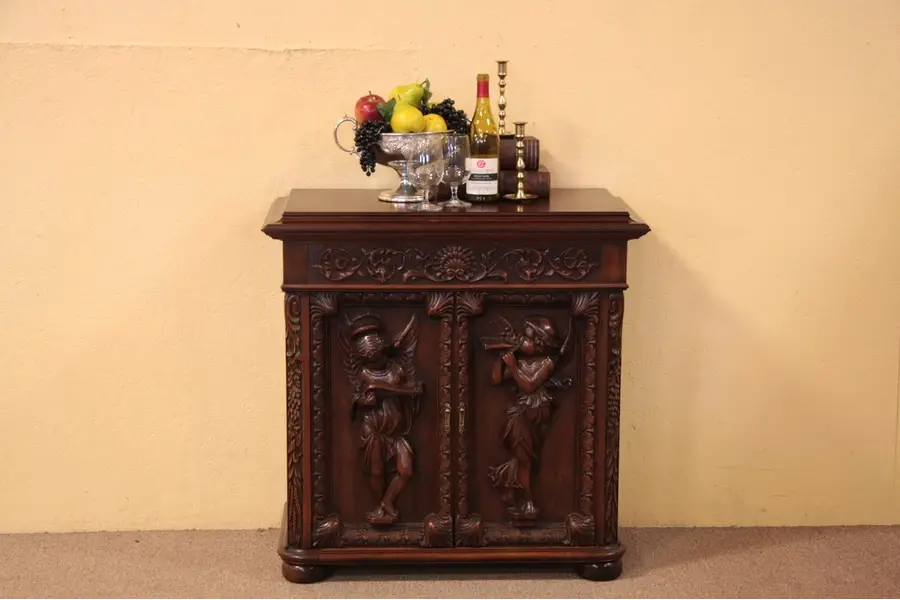 Photo of Console Cabinet, Carved Musical Angels