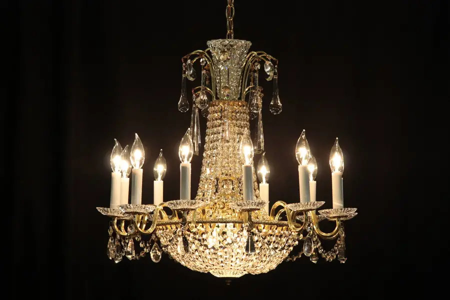 Photo of Chandelier with 12 Candles, Hand Cut Strass Crystal