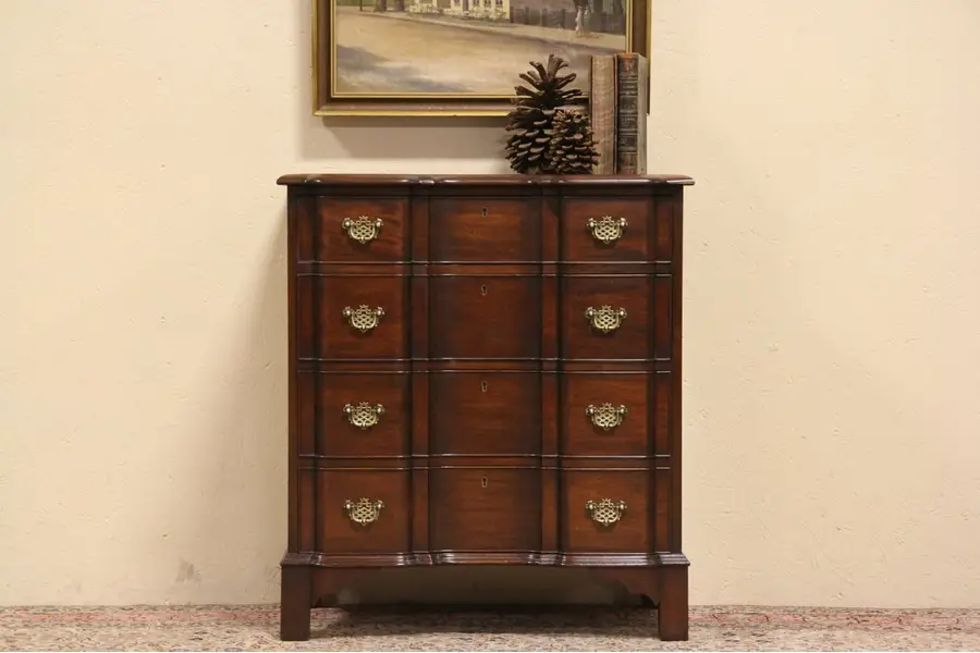 Photo of Chippendale Block Front Chest 1940 Charak Boston