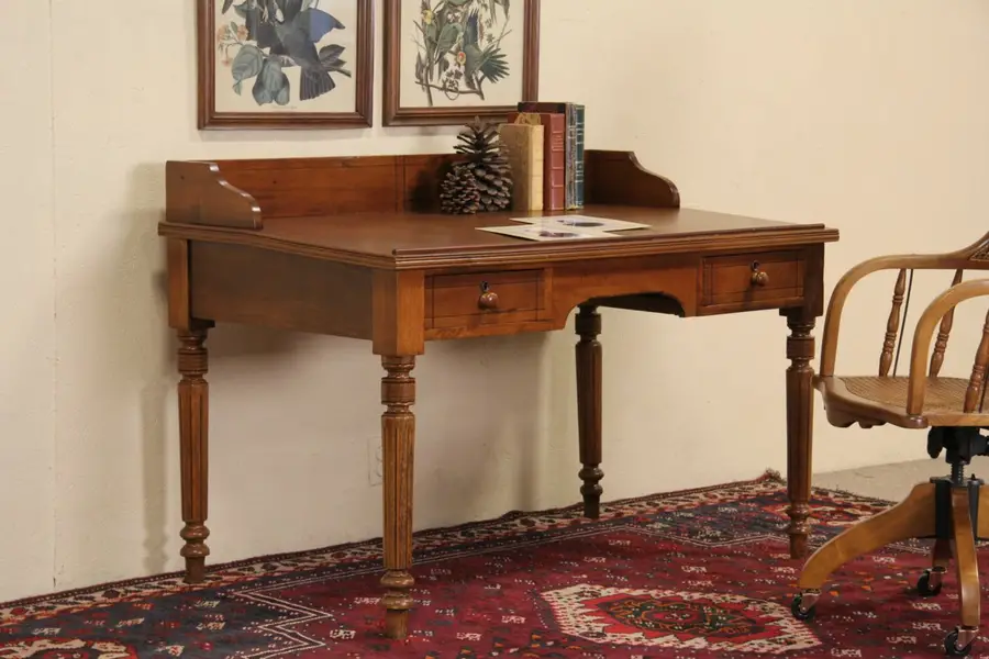 Photo of School Master 1880 Antique Butternut & Walnut Teacher Desk