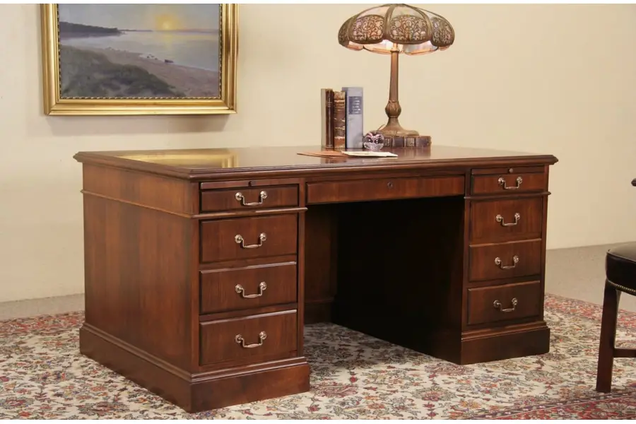 Photo of Jofco Walnut Traditional Vintage Executive Desk