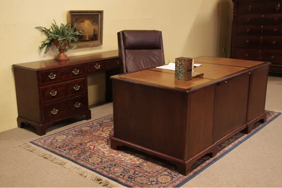 Photo of Baker Traditional Executive Desk & Credenza Set