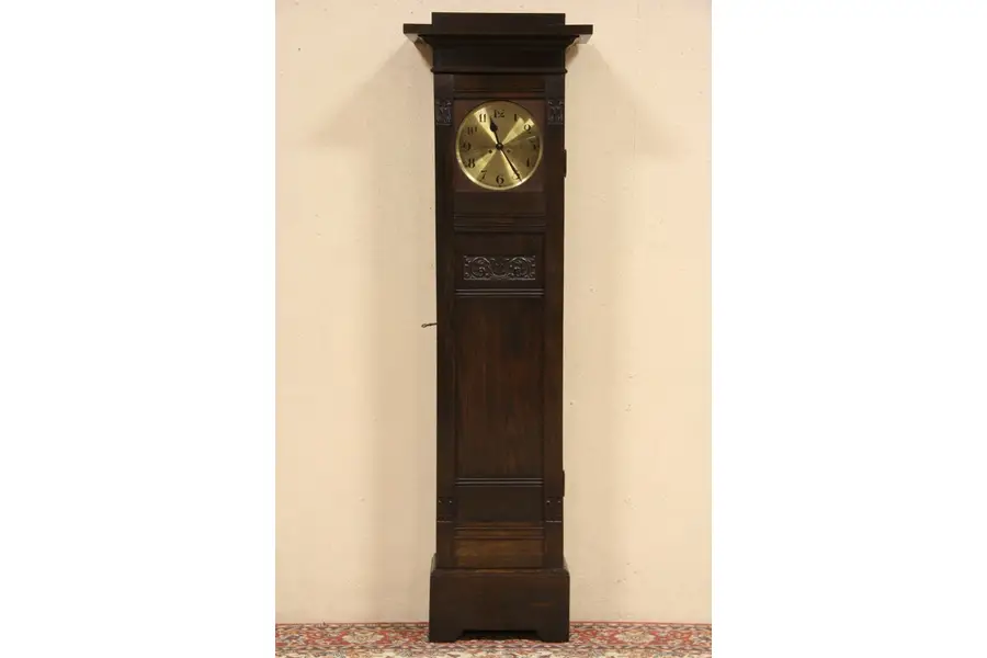 Photo of Arts & Crafts Oak Germany 1900 Tall Case Grandfather Clock