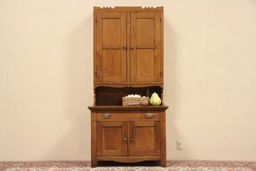 Photo of Minnesota 1900 Antique Oak Country Cupboard