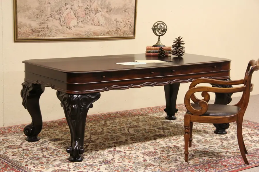 Photo of Rosewood Library Desk made from 1850 Victorian Square Piano