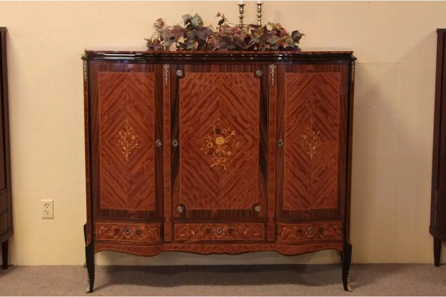 Photo of Rosewood Marquetry Triple Cabinet