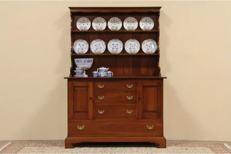 Photo of Stickley Cherry Sideboard Pewter Cupboard Hutch