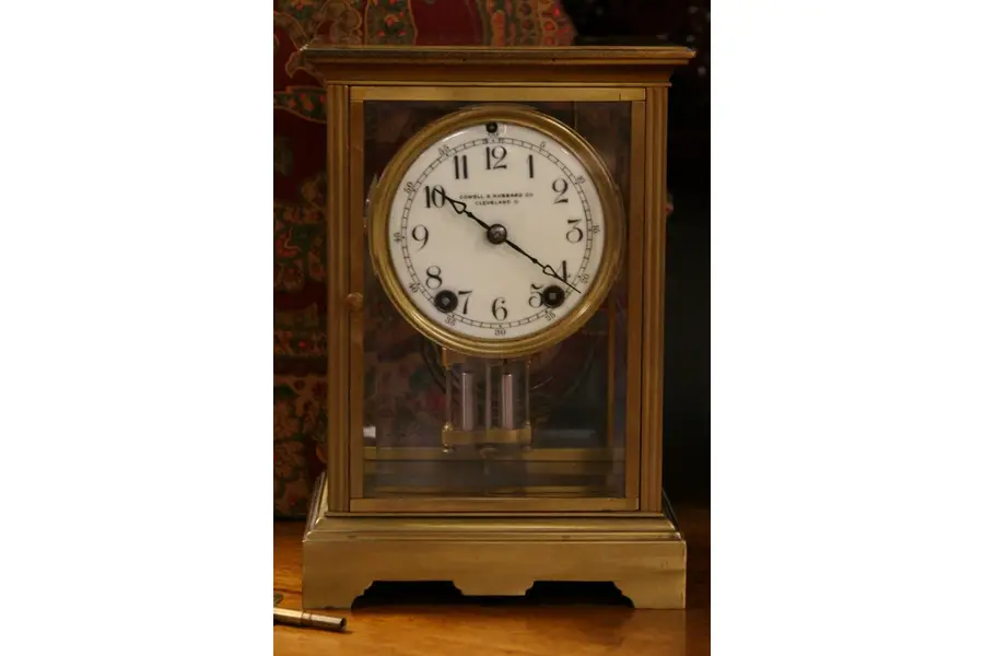 Photo of Seth Thomas Antique Brass Crystal Regulator Clock