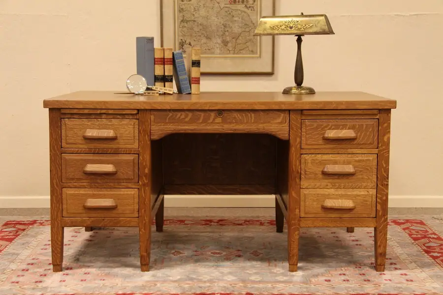 Photo of Arts & Crafts Mission Oak Desk, File Drawer