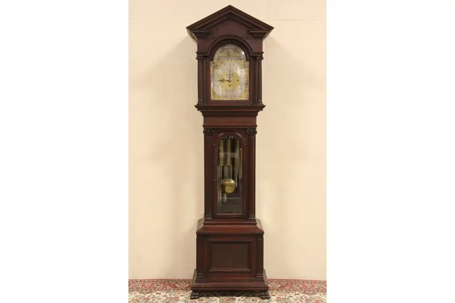 Photo of Elliott of London 1901 Mahogany 9 Tube Tall Case Grandfather Clock