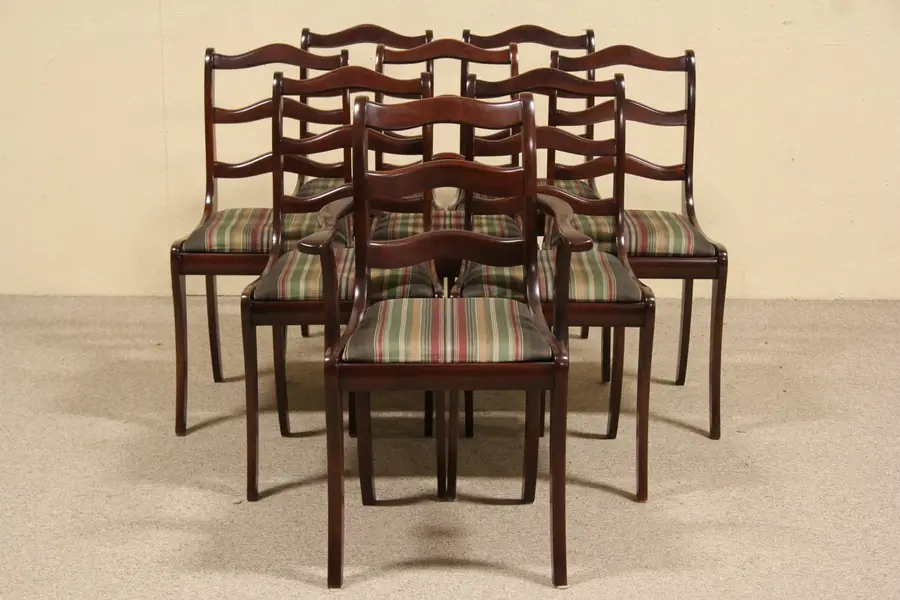 Photo of Set of 8 Traditional 1940's Vintage Dining Chairs
