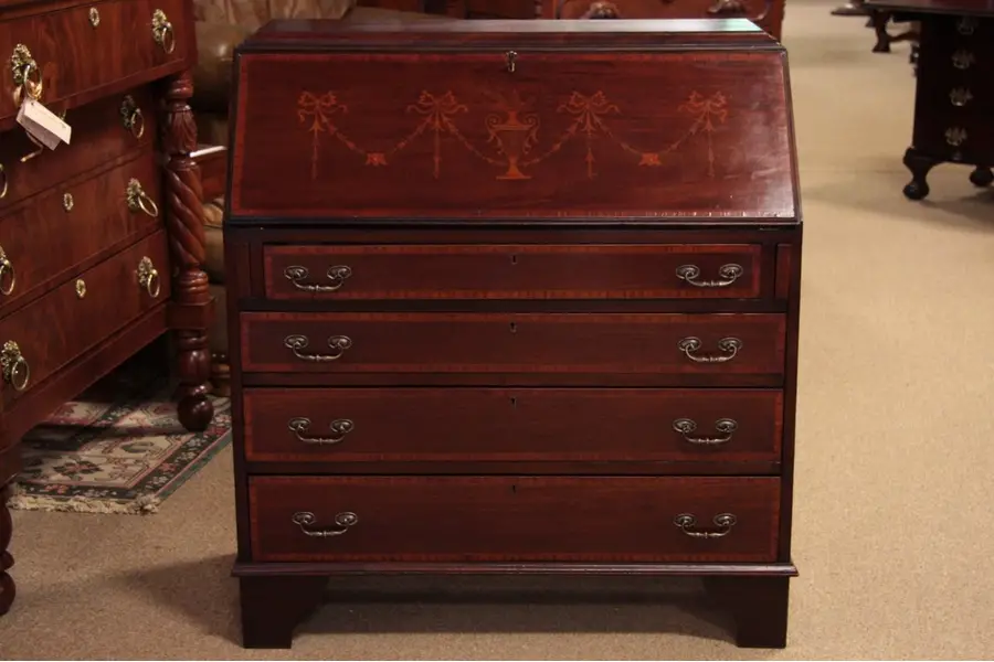 Photo of Mahogany with Marquetry Antique Secretary Desk
