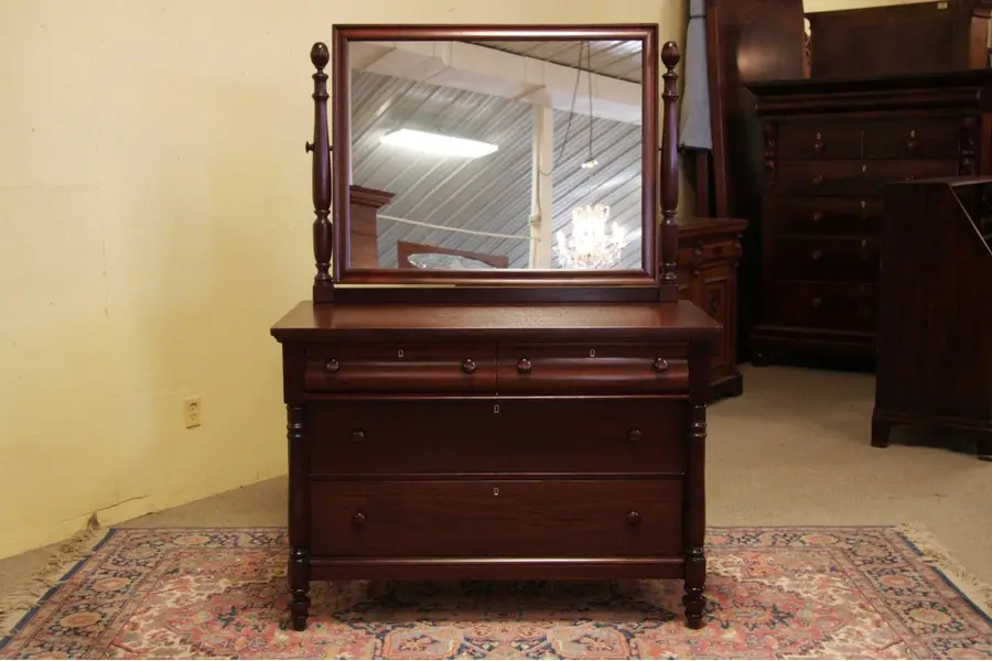 Photo of Empire Revival Mahogany Antique Chest or Dresser