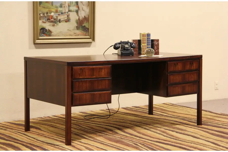 Photo of Rosewood Midcentury Danish Modern Desk, 1960 Vintage