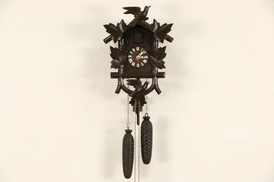Photo of German Black Forest Hand Carved Vintage Cuckoo Clock