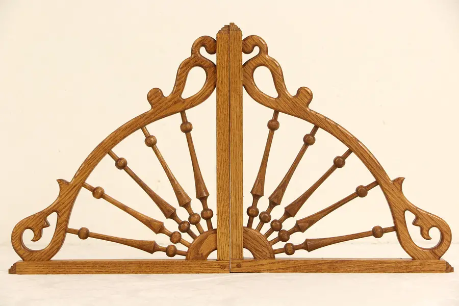 Photo of Victorian Style Pair of Oak Fretwork Architectural Salvage 13" Corner Brackets
