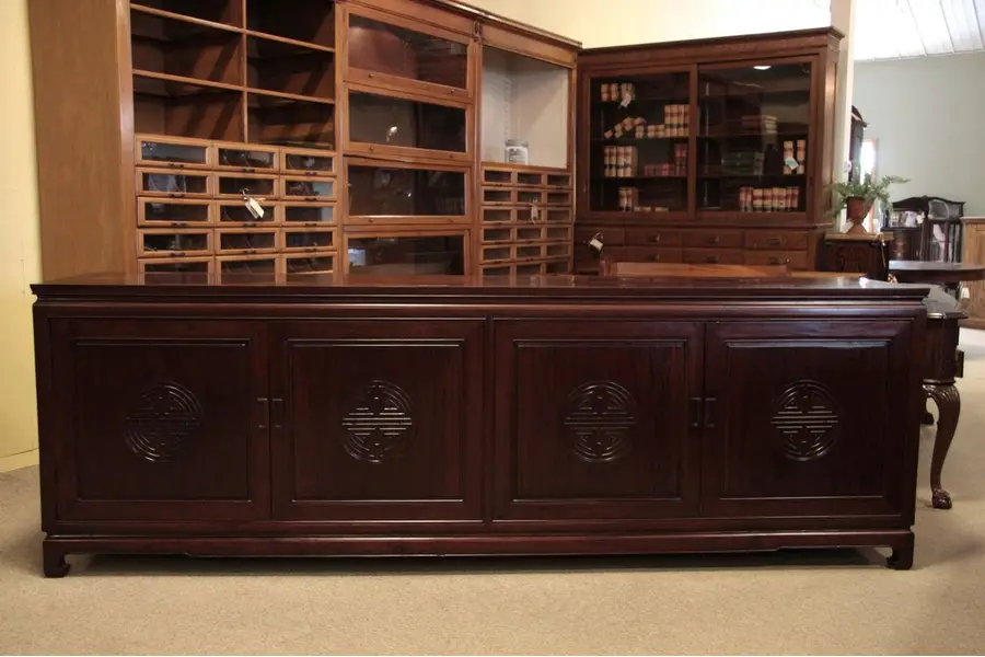 Photo of Asian 9' Rosewood Credenza or Sideboard