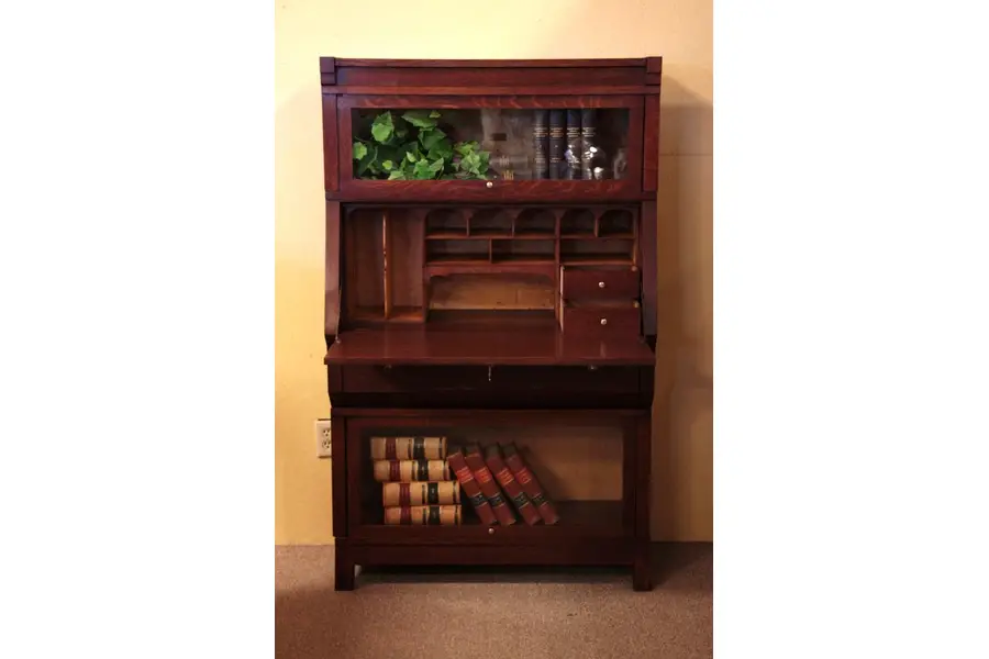 Photo of Arts & Crafts Mission Oak Stacking Bookcase wit Desk